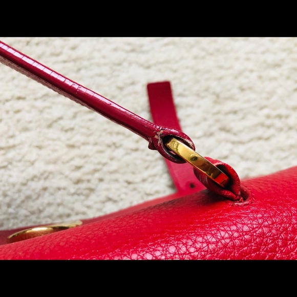 YSL Vintage Red Leather Handbag - Picture 9 of 13